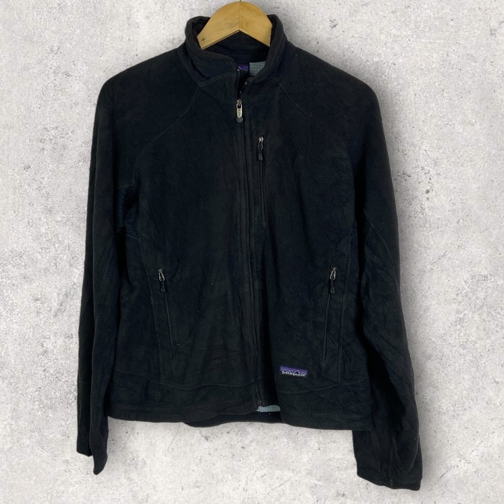 Vintage Patagonia Black Full Zipper Jacket Size Large R2 Hiking Outdoors Zip Up